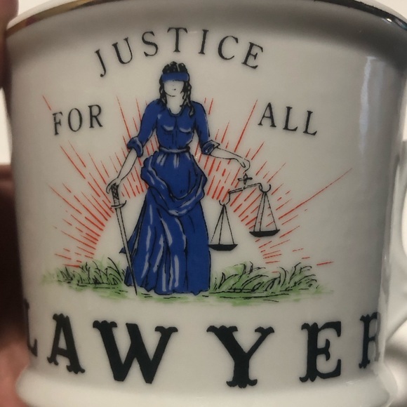 VINTAGE “Justice for All Lawyer”Mug.Ceramic Ironstone.3.5”Length 4” Weigh.Great - Picture 6 of 6